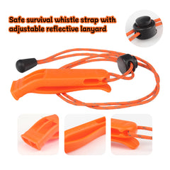 4PCS Emergency Whistle with Adjustable Lanyard for Boat Fishing Hiking Kayaking Camping Safety Survival Signal (Orange)