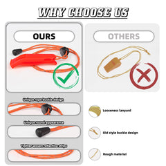 Emergency Whistle with Adjustable Reflective Lanyard for Kayaking Boating Fishing Camping Hiking Hunting Kids Lifeguard Backpacking Safety Survival Signal (Orange and Red)